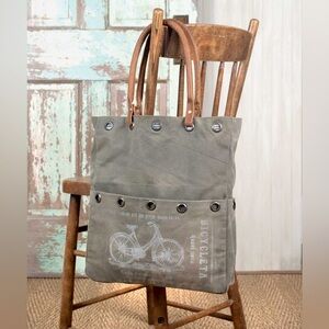 NWT Bicycletta Canvas & Leather Tote Bag